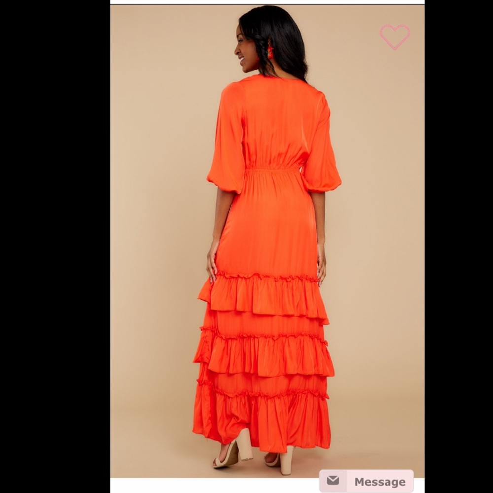 Orange Maxi Dress (Missing Button) - image 3